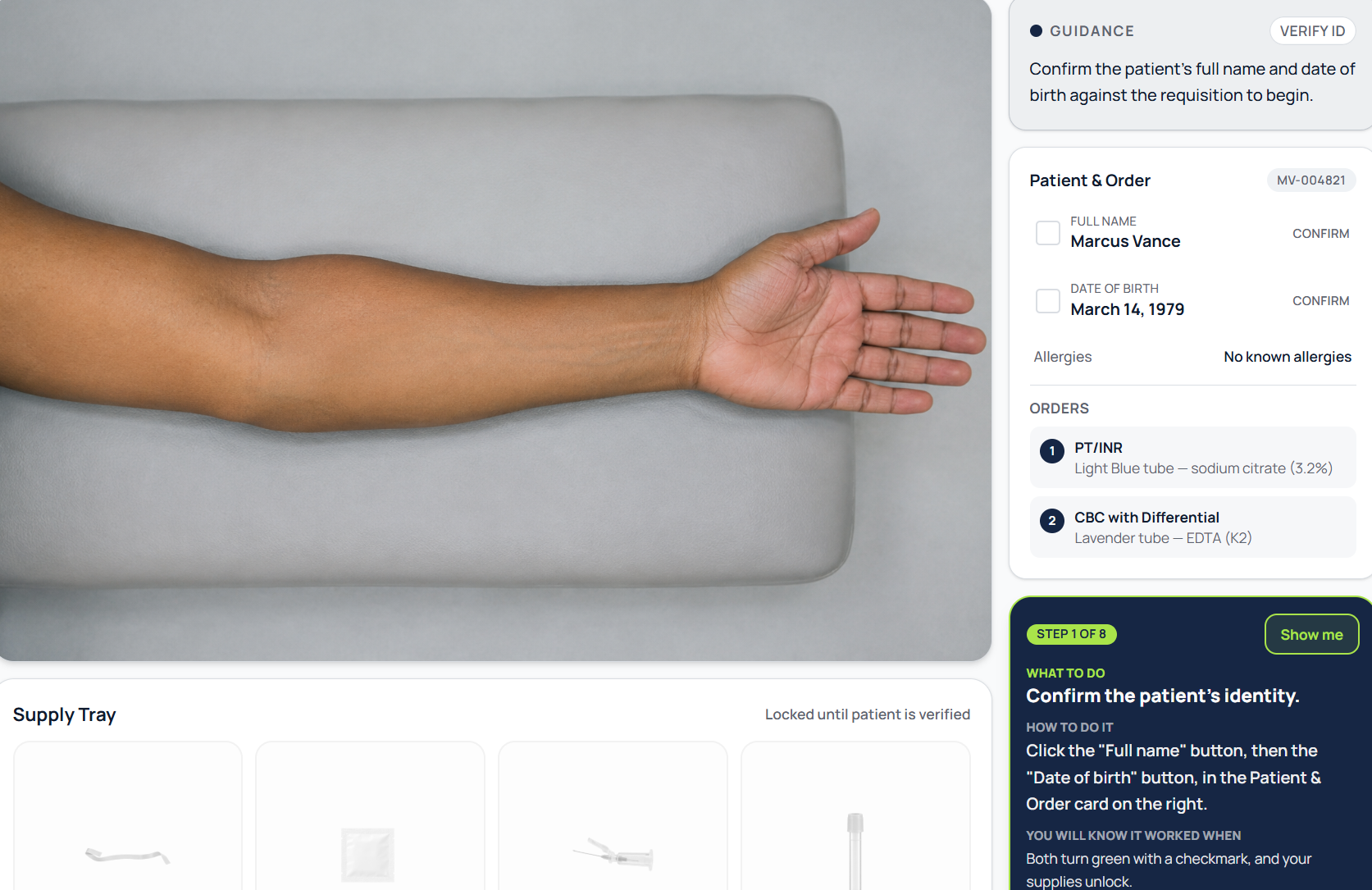 Phlebotomy draw simulator